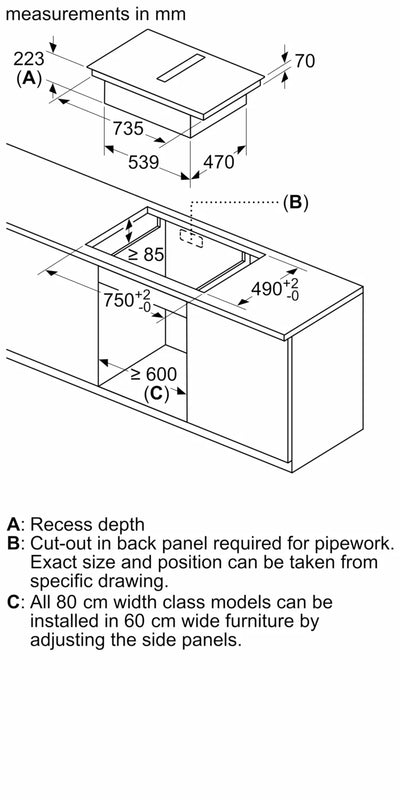 Bosch Series 4 PVS811B16E, Induction hob with integrated ventilation system