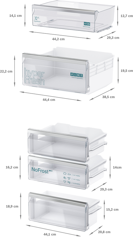 Siemens iQ 300 KI86NHFE0, Built-in fridge-freezer with freezer at bottom