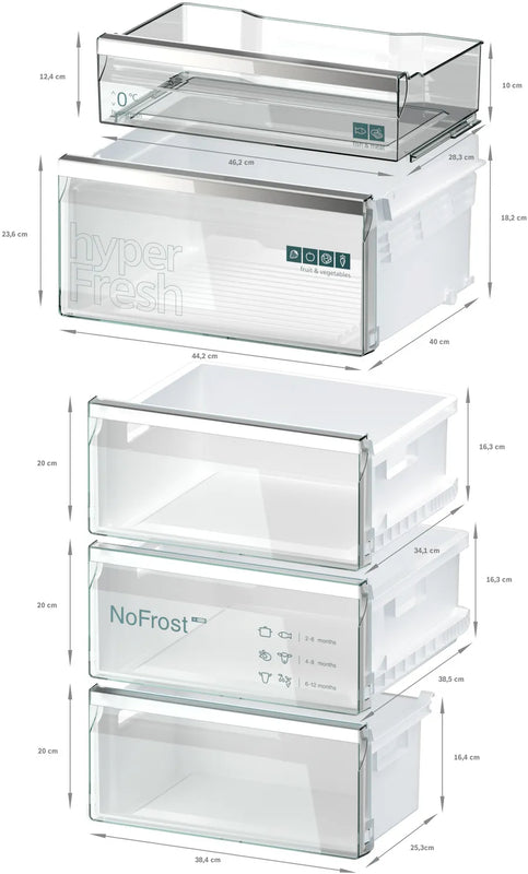 Siemens iQ 500 KG39NAIAT, free-standing fridge-freezer with freezer at bottom
