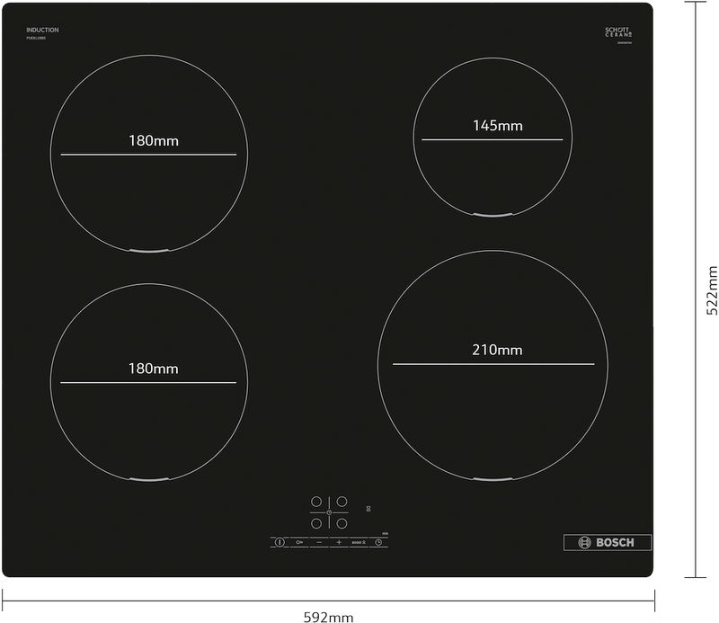 Bosch Series 4 PUE611BB5B, Induction hob