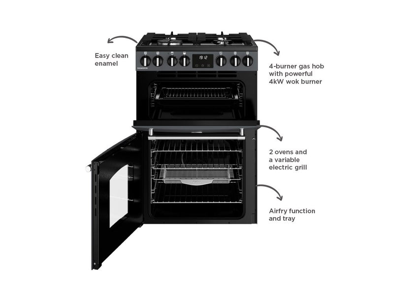 Belling MRA FARMHOUSE 60DF 60cm Dual Fuel Cooker - Anthracite