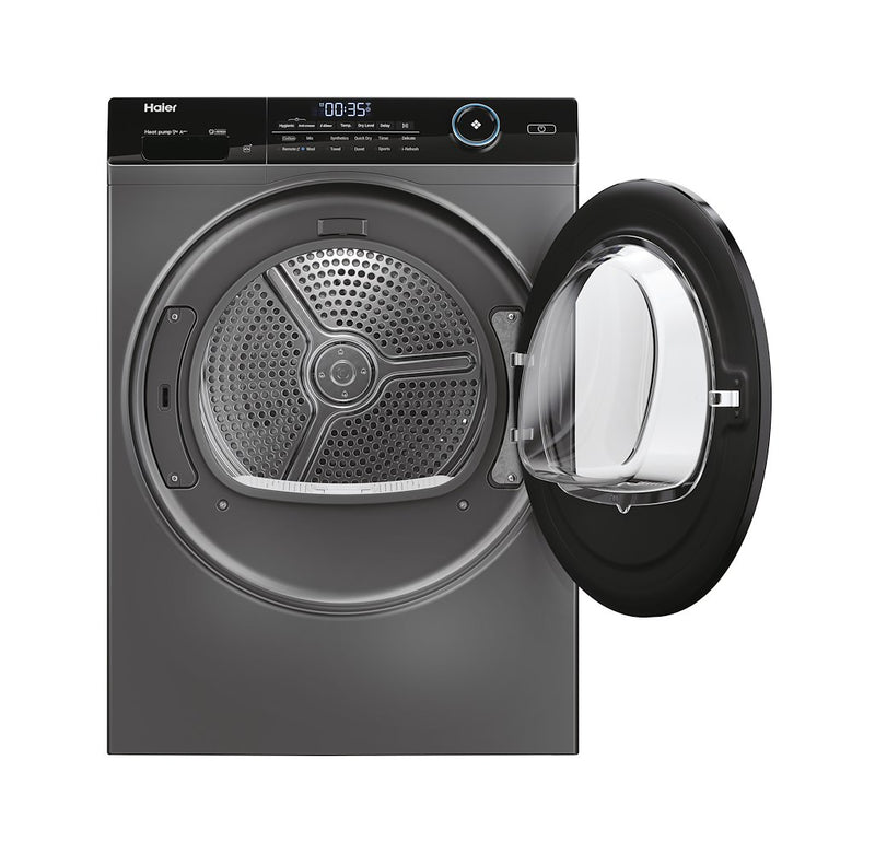 Haier HD90-A3959S I Pro Series 5 9kg Heat Pump Tumble Dryer - A+++ Energy Rated - Graphite