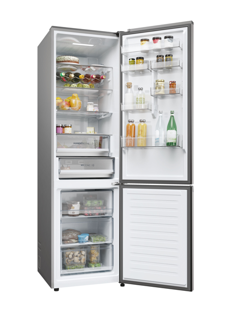 Haier HDPW5620ANPD Fridge Freezer - Platinum Inox - A Rated