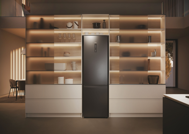 Haier HDPW5620ANPD Fridge Freezer - Platinum Inox - A Rated