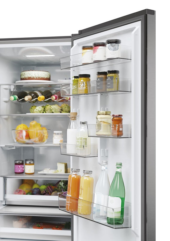 Haier HDPW5620DNPK 60cm Freestanding Fridge Freezer - Silver