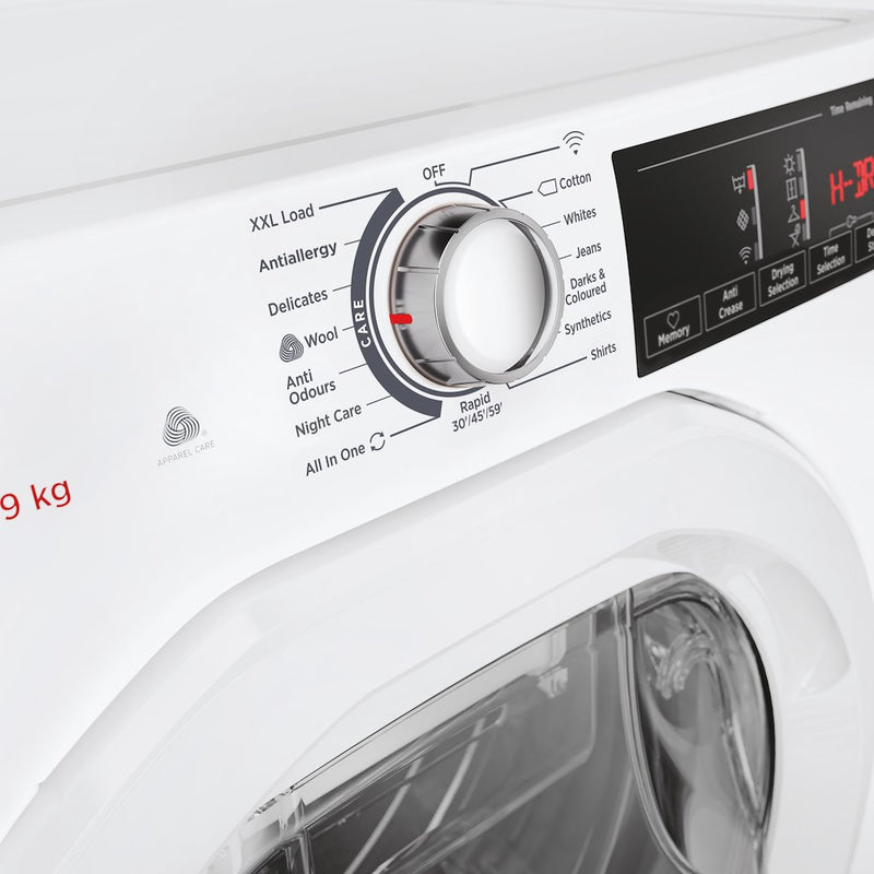 Hoover HRE C9TE-80 H-Dry 350 9kg Condenser Tumble Dryer with Aquavision - B Energy Rated - White