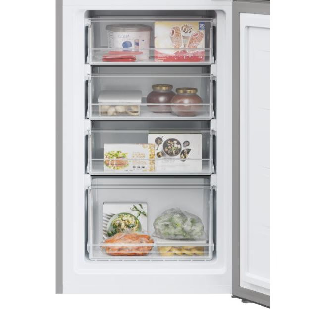 Hoover HVT3CLECKIHS-1 Freestanding Fridge Freezer - Silver - E Rated