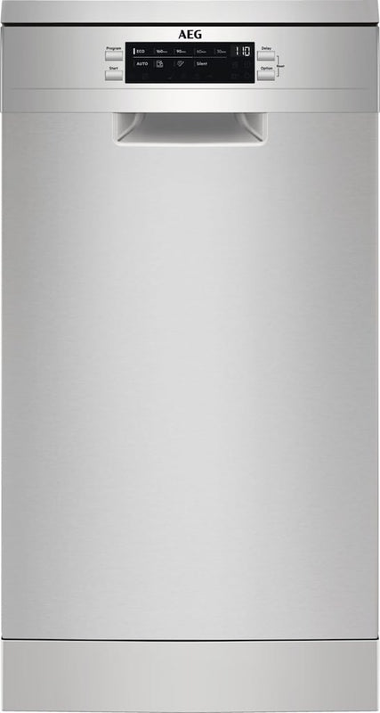 AEG FFB73527ZM 7000 GlassCare Freestanding Slimline Dishwasher with AirDry Technology + 10 Place Place Settings