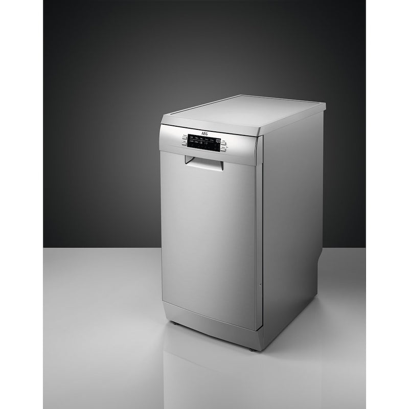 AEG FFB73527ZM 7000 GlassCare Freestanding Slimline Dishwasher with AirDry Technology + 10 Place Place Settings