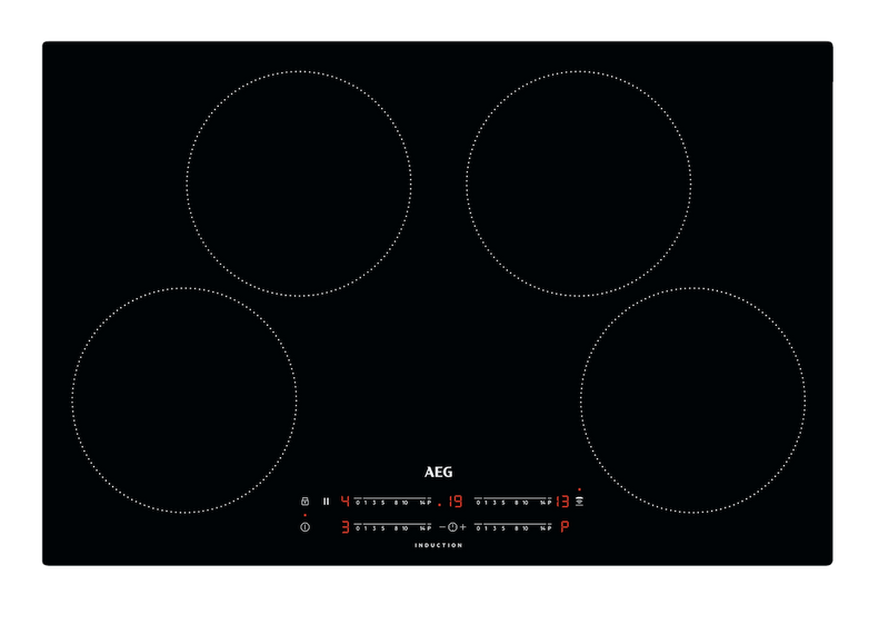 AEG IKX84401CB 3000 Basic Induction Induction Full Hob with Hob2Hood
