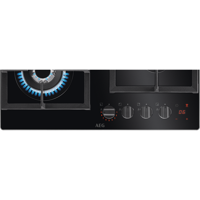 AEG HKB64450NB 8000 Gas on Glass Gas Hob with Hob2Hood