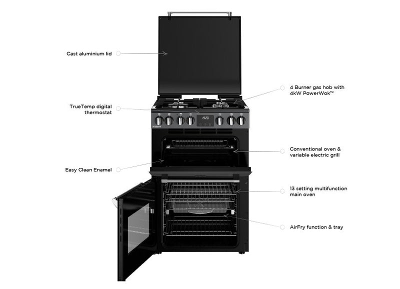 Stoves DX MRA RICH 60DF 60cm Dual Fuel Cooker - Anthracite