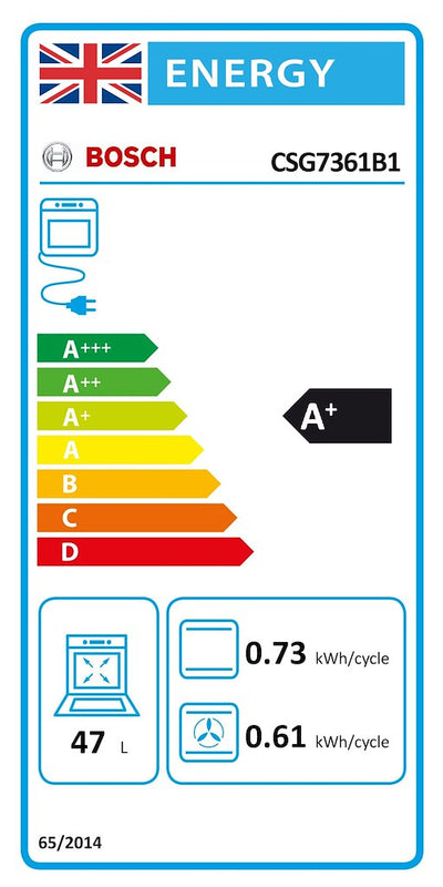 Bosch Series 8 CSG7361B1, Built-in compact oven with steam function
