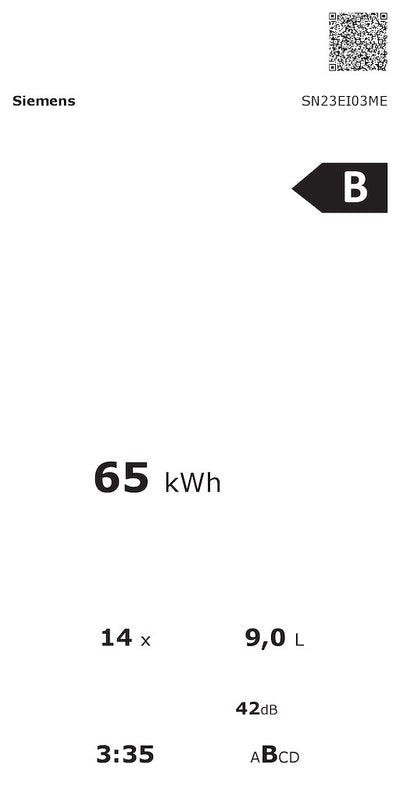 Siemens iQ 300 SN23EI03ME, Free-standing dishwasher