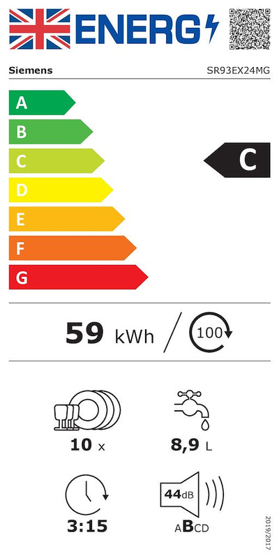 Siemens iQ 300 SR93EX24MG, fully-integrated dishwasher