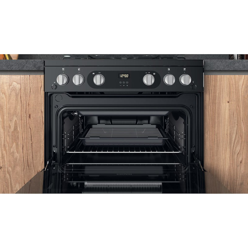 Hotpoint HDM67G0C2CB/UK Double Gas Cooker - Black