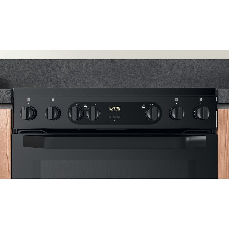 Hotpoint HDM67V9CMB/UK Electric Ceramic Double Cooker - Black