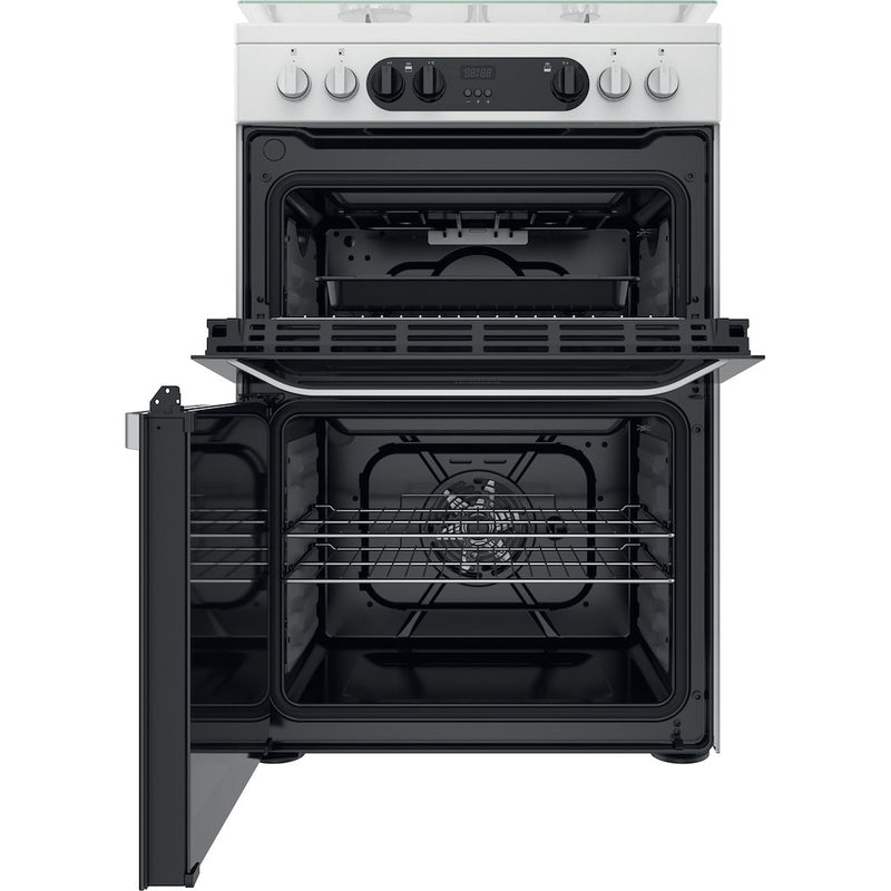 Hotpoint HDM67G9C2CW/UK Double Dual Fuel Cooker - White