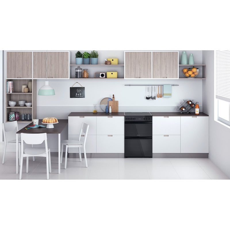 Indesit ID67V9KMB/UK Double Cooker - Black