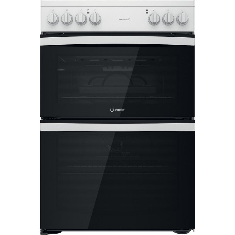 Indesit ID67V9KMW/UK Ceramic Electric Double cooker - White