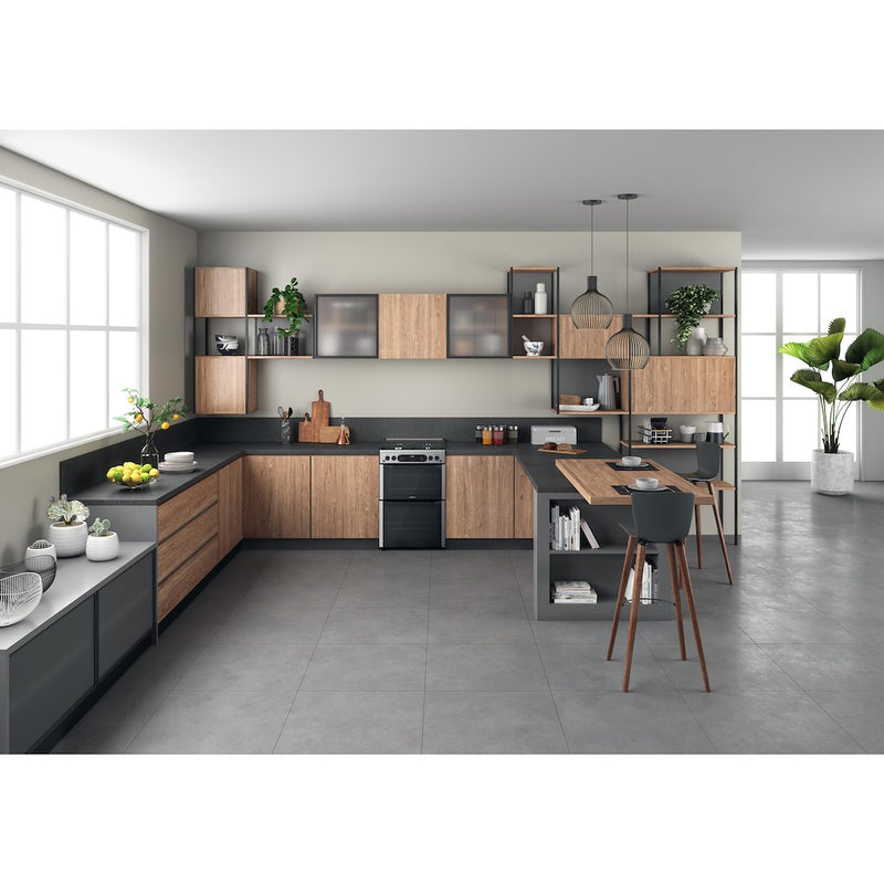 Hotpoint HDM67G0CCX/UK 60cm Double Gas Cooker - Inox