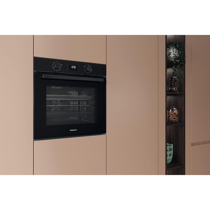 Hotpoint HO458HFBUK Built-In Single Oven - Black