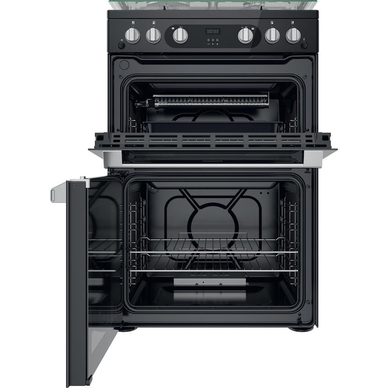 Hotpoint HDM67G0C2CB/UK Double Gas Cooker - Black