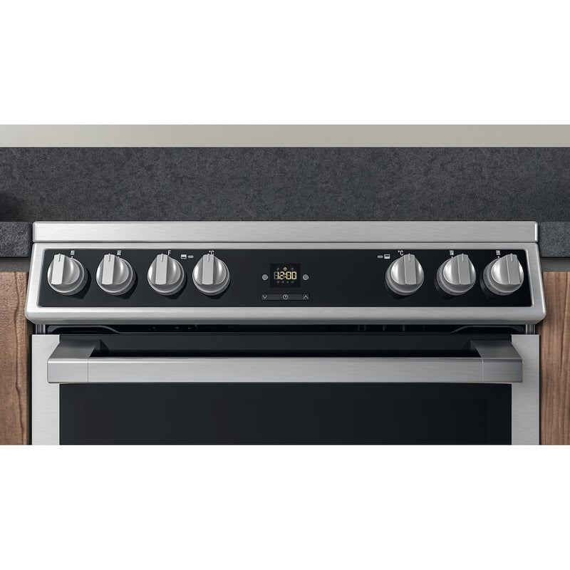 Hotpoint HDT67V9H2CX/UK Double 60cm Electric Cooker - Inox