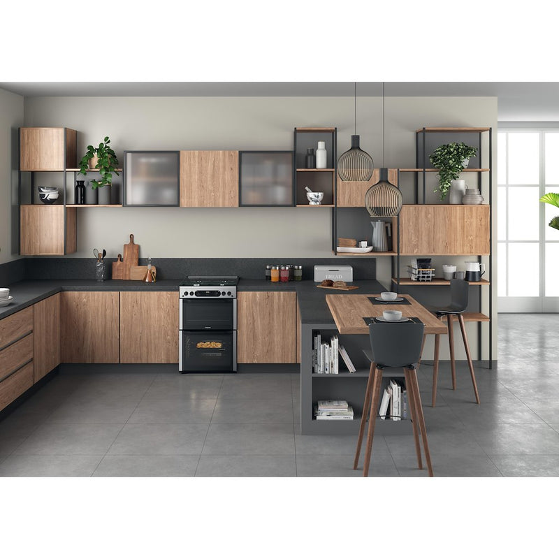 Hotpoint HDM67G0CCX/UK 60cm Double Gas Cooker - Inox