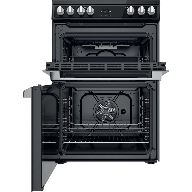Hotpoint HDT67V9H2CB/UK Ceramic Double Cooker - Black