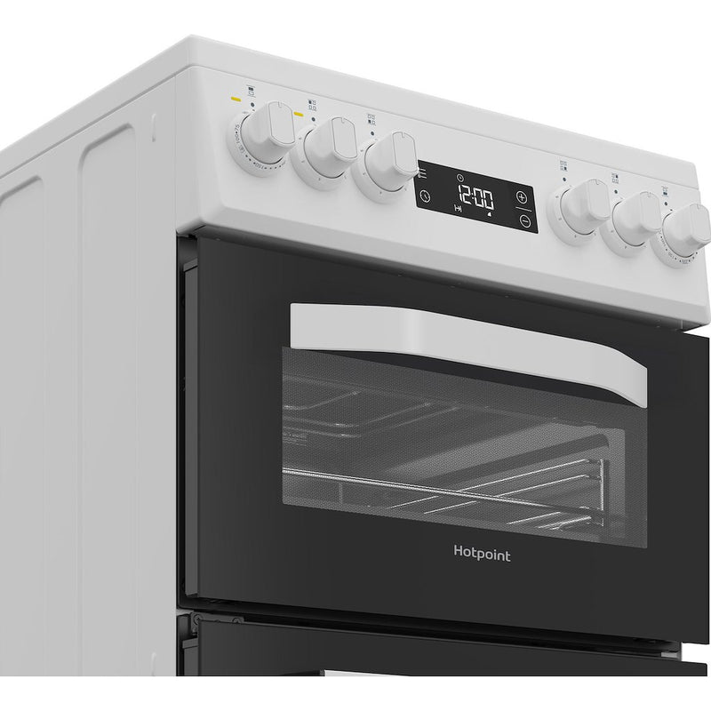 Hotpoint HDE5VDCW 50cm Electric Cooker with Ceramic Hob - White