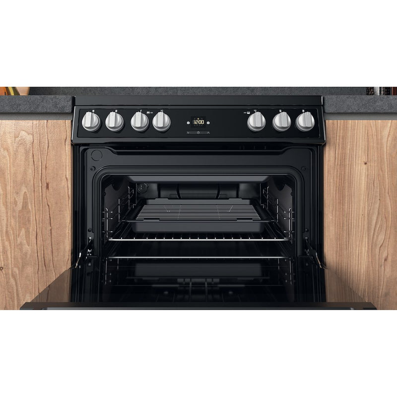 Hotpoint HDT67V9H2CB/UK Ceramic Double Cooker - Black