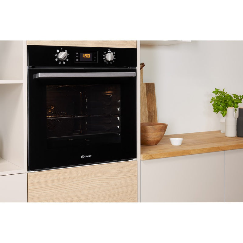 Indesit Aria IFW 6340 BL UK Electric Single Built-in Oven in Black