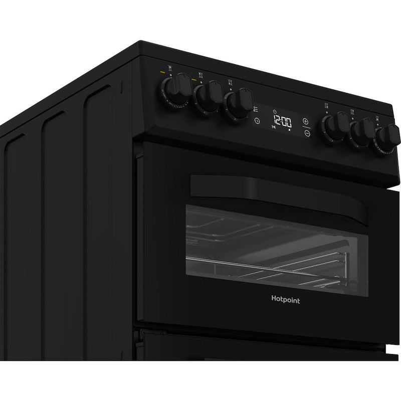 Hotpoint HDE5VDCB 50cm Electric Cooker with Ceramic Hob - Black