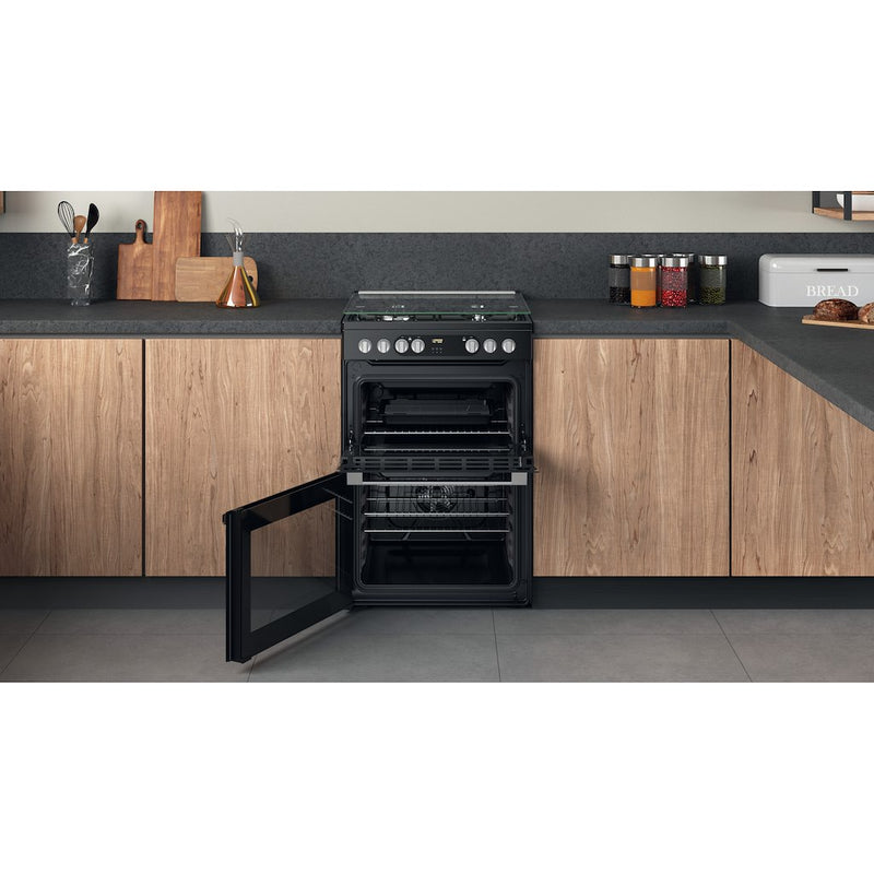 Hotpoint HDM67G9C2CSB/UK Dual Fuel Double Cooker - Black