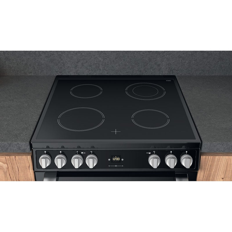 Hotpoint HDT67V9H2CB/UK Ceramic Double Cooker - Black