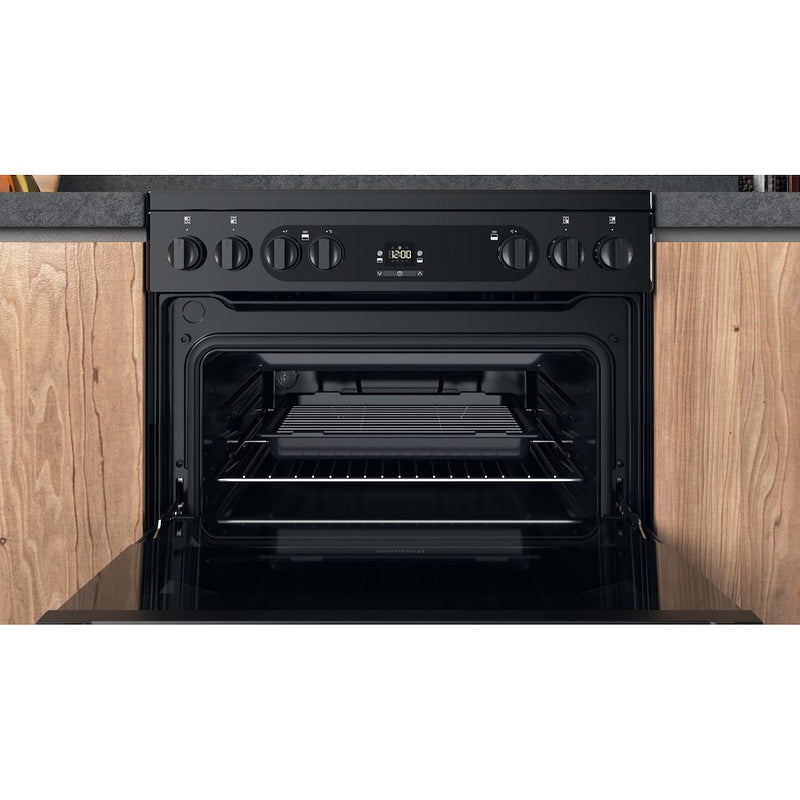 Hotpoint HDM67V92HCB/UK Electric Ceramic Double cooker - Black