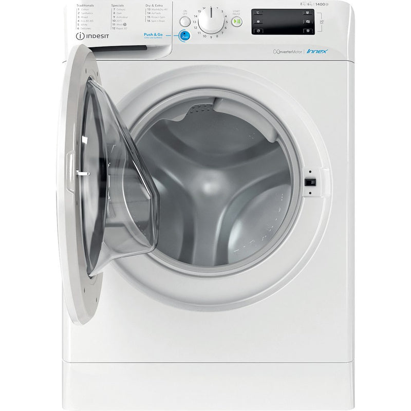Indesit BDE86436WVUKN 1400 RPM 8KG Wash 6KG Dry Washer Dryer - White