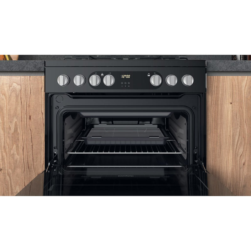 Hotpoint HDM67G9C2CSB/UK Dual Fuel Double Cooker - Black