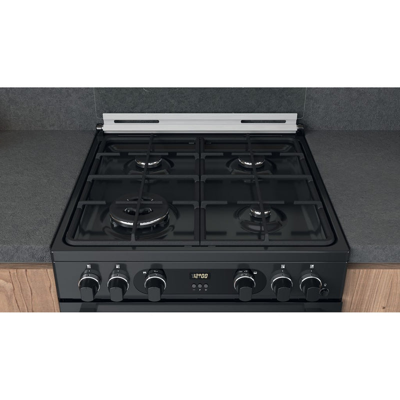 Cannon by Hotpoint CD67G0C2CA/UK Gas Freestanding 60cm Double Oven Cooker - Dark Grey