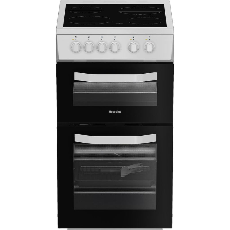 Hotpoint HTE5VCW 50cm Electric Cooker with Ceramic Hob - White