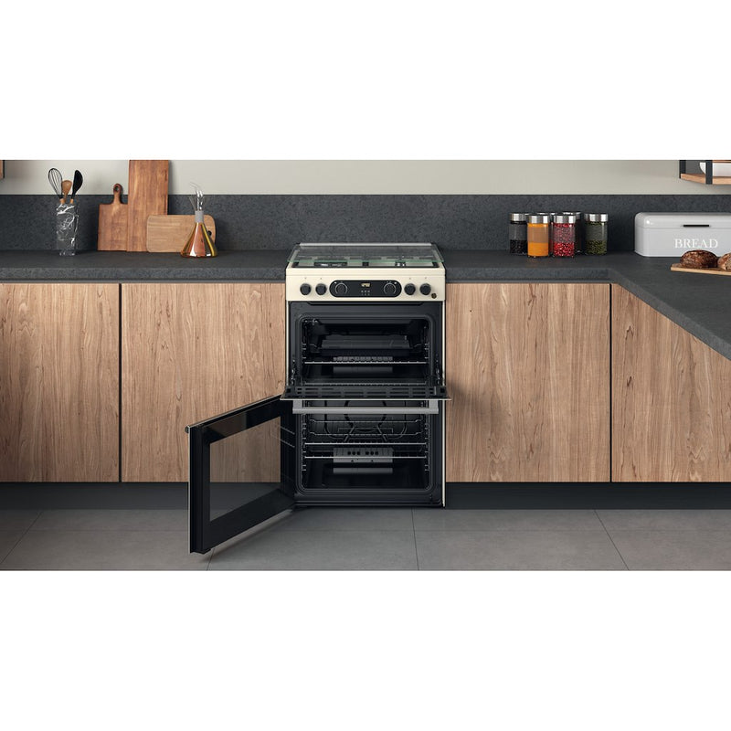 Hotpoint CD67G0C2CJ/UK Gas Cooker 60cm Double Oven - Jasmine