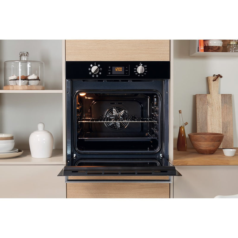 Indesit Aria IFW 6340 BL UK Electric Single Built-in Oven in Black