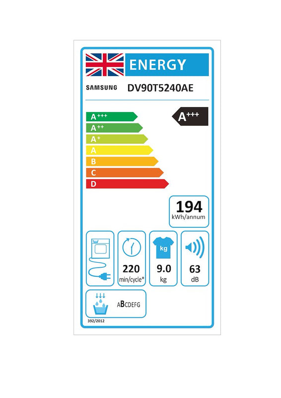 Samsung Series 5+ DV90T5240AE/S1 9kg Heat Pump Tumble Dryer