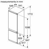 Bosch Series 4 KIV87VFE0G, Built-in fridge-freezer with freezer at bottom