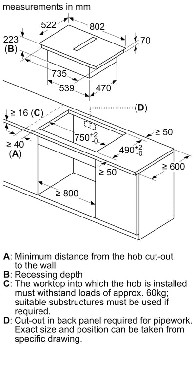 Siemens iQ 300 ED811BS16E, Induction hob with integrated ventilation system