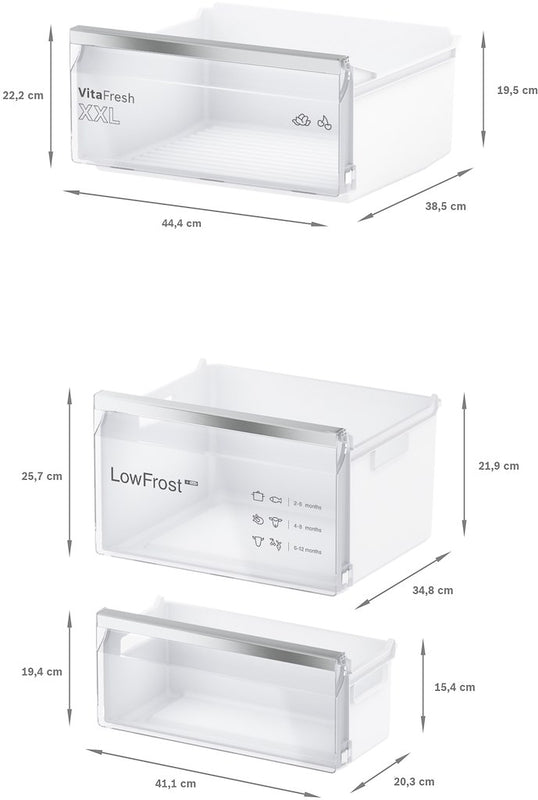 Bosch Series 4 KIV87VSE0G, Built-in fridge-freezer with freezer at bottom