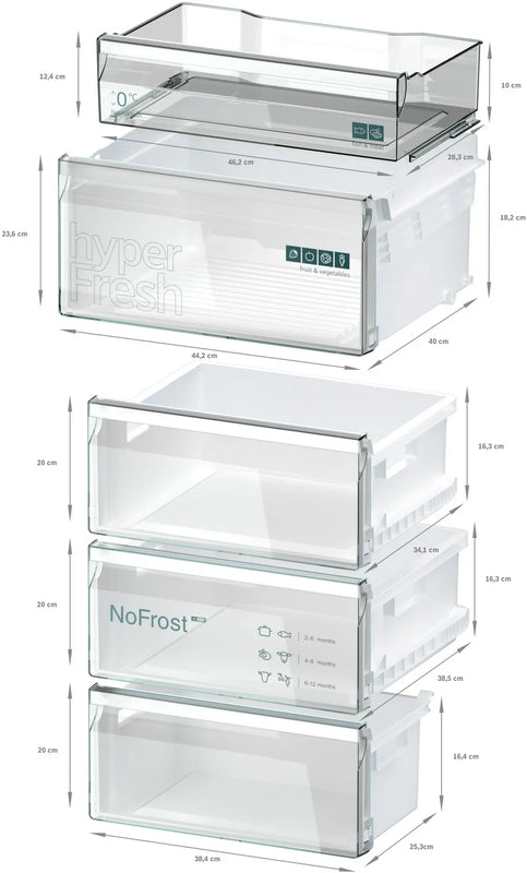 Siemens iQ 300 KG39NXIBF, free-standing fridge-freezer with freezer at bottom