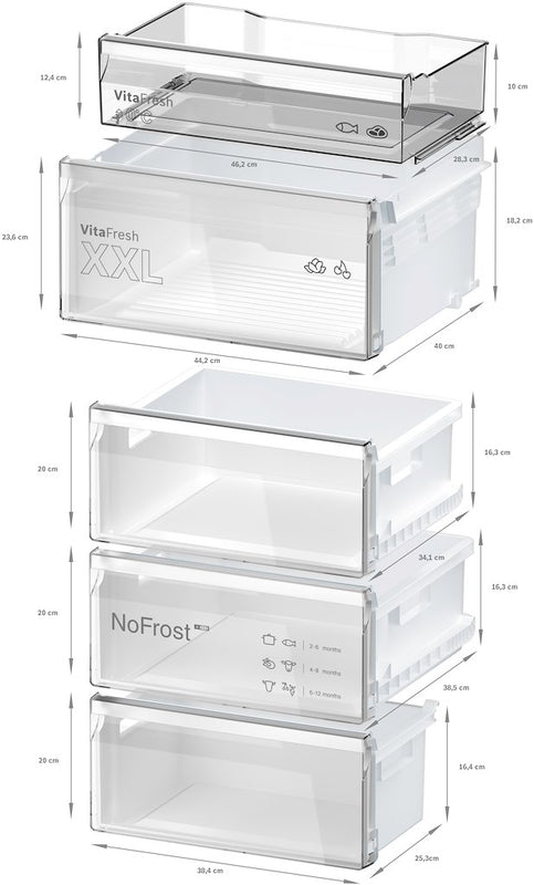 Bosch Series 4 KGN392LAFG, Free-standing fridge-freezer with freezer at bottom