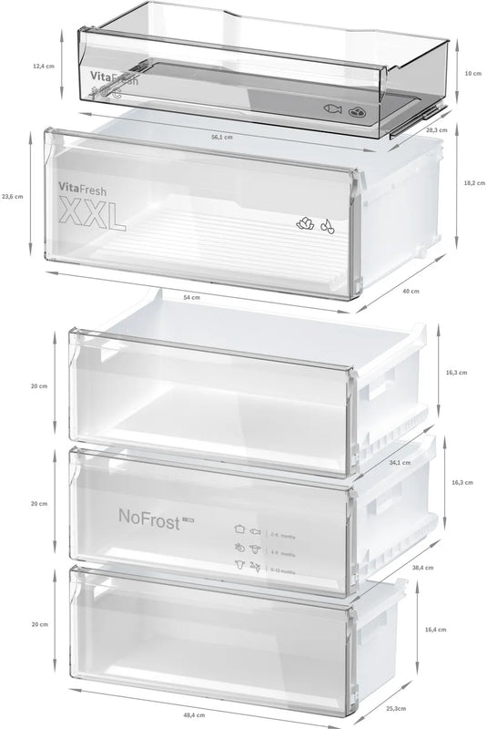 Bosch Series 4 KGN492LDFG, Free-standing fridge-freezer with freezer at bottom